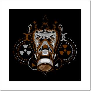 apes mask monkey ilustration Posters and Art